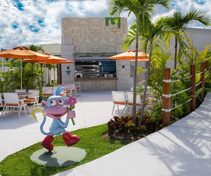 Imagen del kiosco de snacks Aqua Bites, incluido en tu entrada Splash Bites de Aqua Nick Riviera Maya