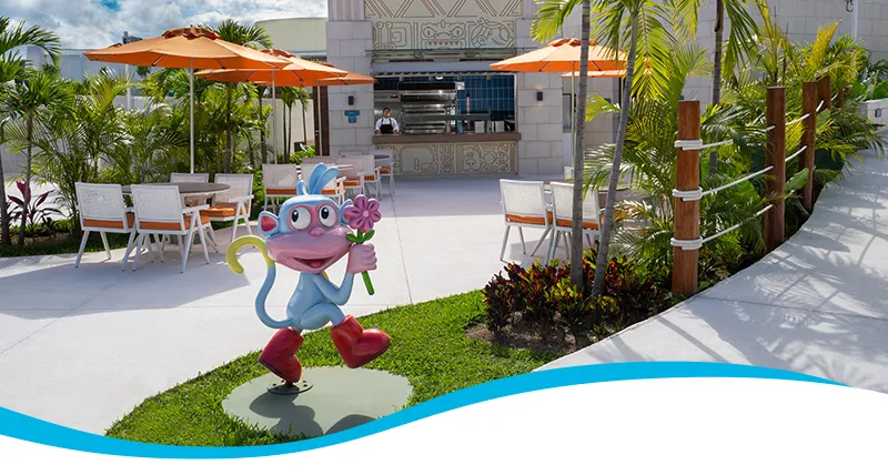 Imagen del kiosco de snacks Aqua Bites, incluido en tu entrada Splash Bites de Aqua Nick Riviera Maya